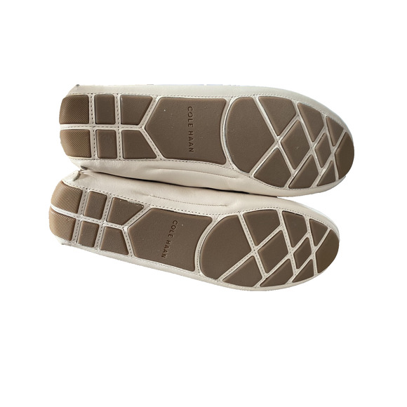 Cole Haan Evelyn Driver Leather Loafers Size 8.5 NWOB Tan White Gold - Picture 3 of 10